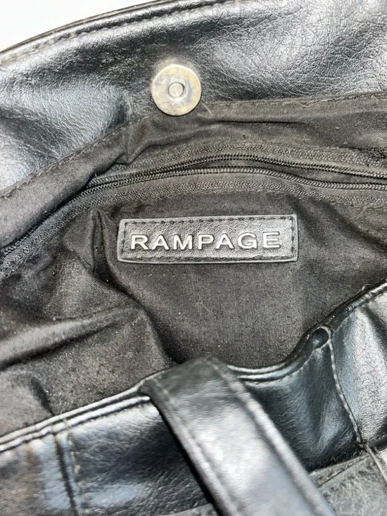 Rampage Black Faux Leather Tote with Bow Accent - Picture 3 of 7